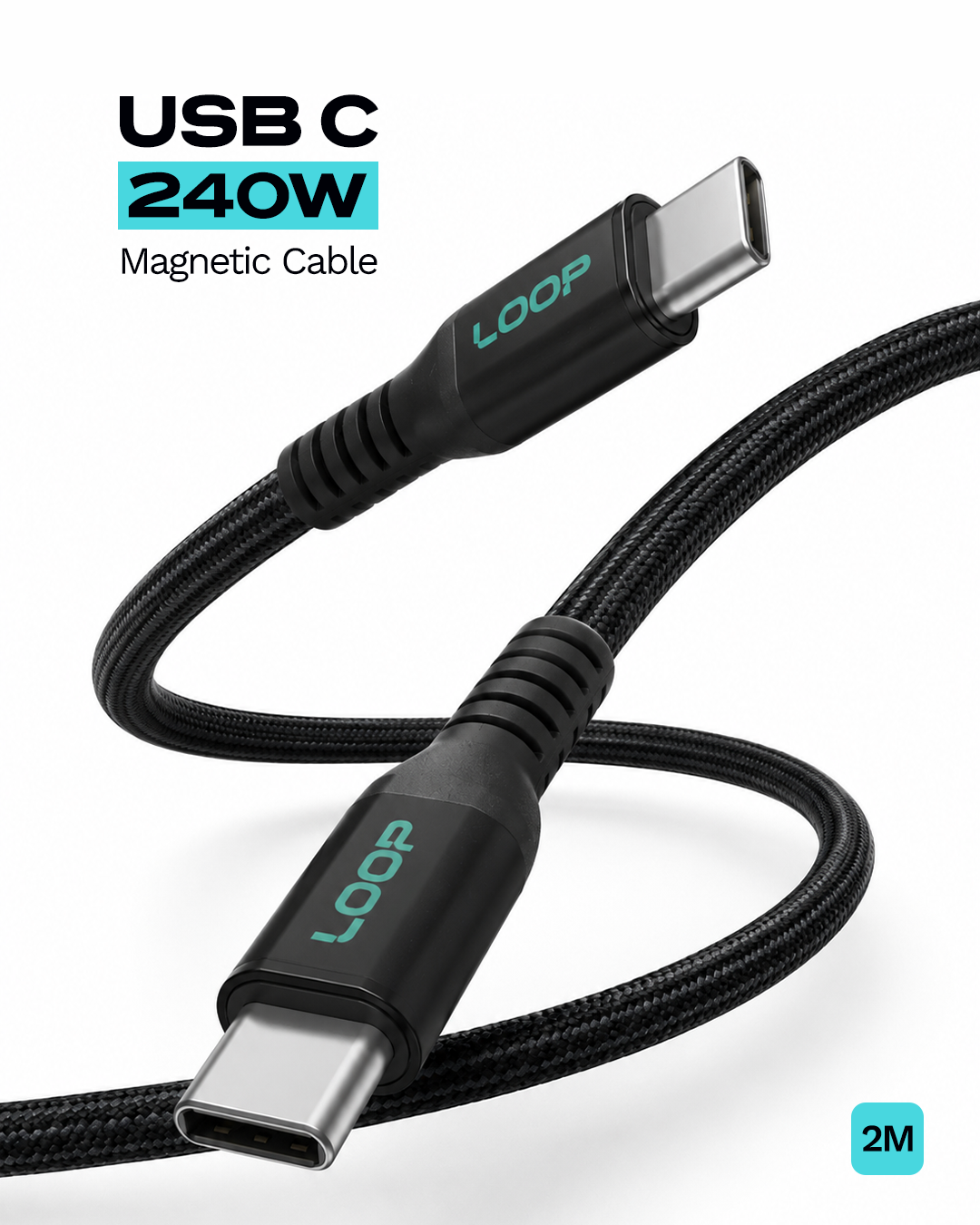 LOOP 240W Magnetic USB C Cable 2M