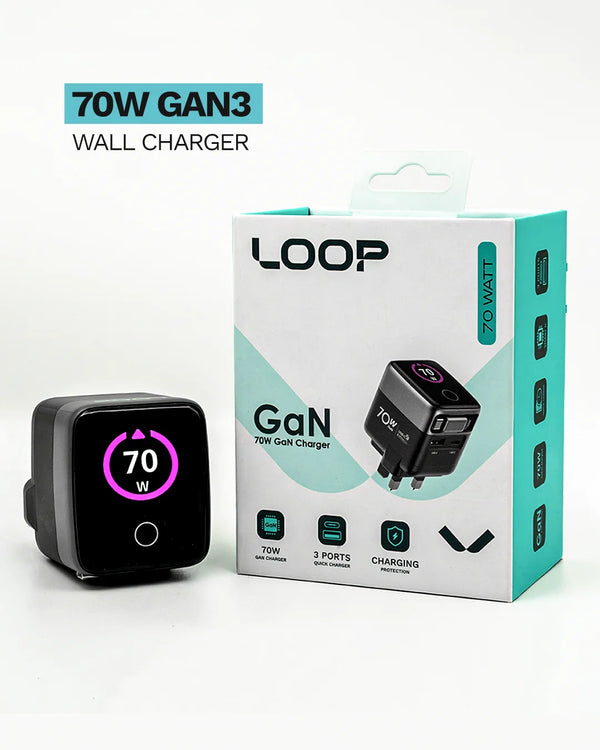 LOOP 70W GaN Charger with Display