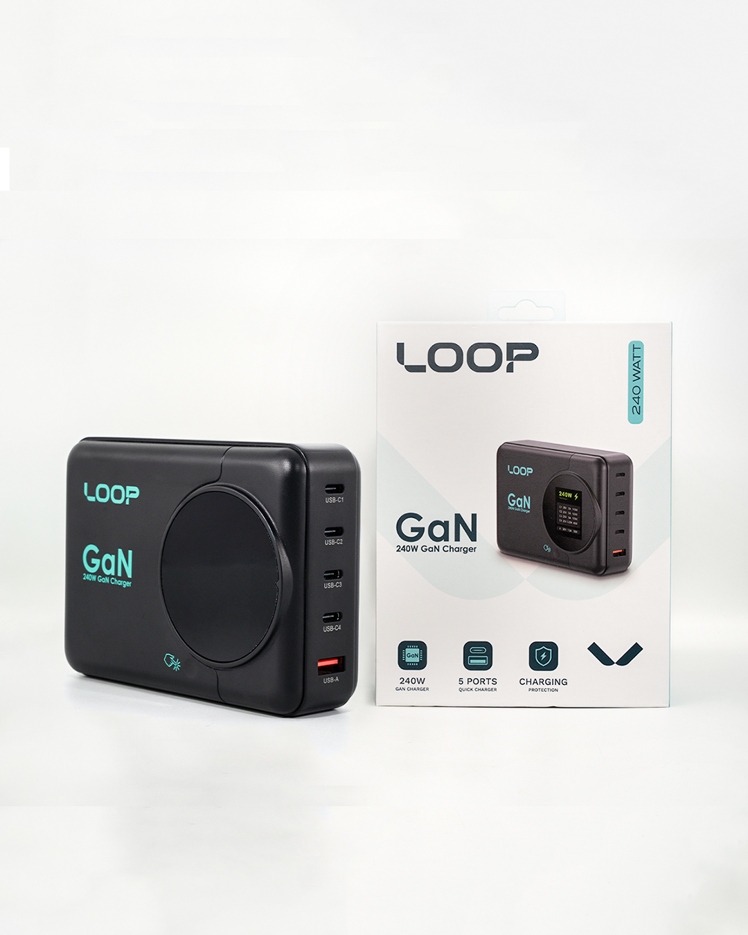 LOOP 240W Desk GaN Charger with Display