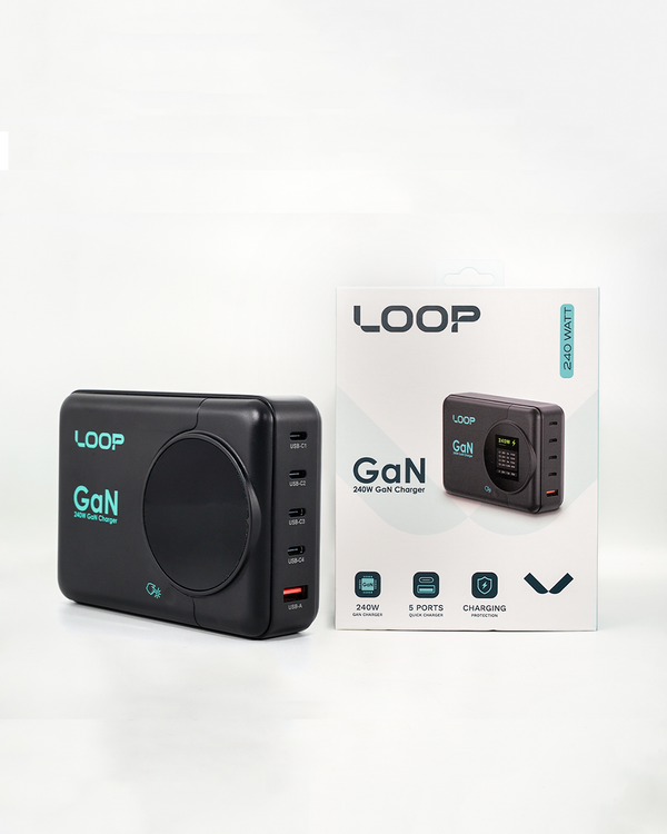 LOOP 240W Desk GaN Charger with Display