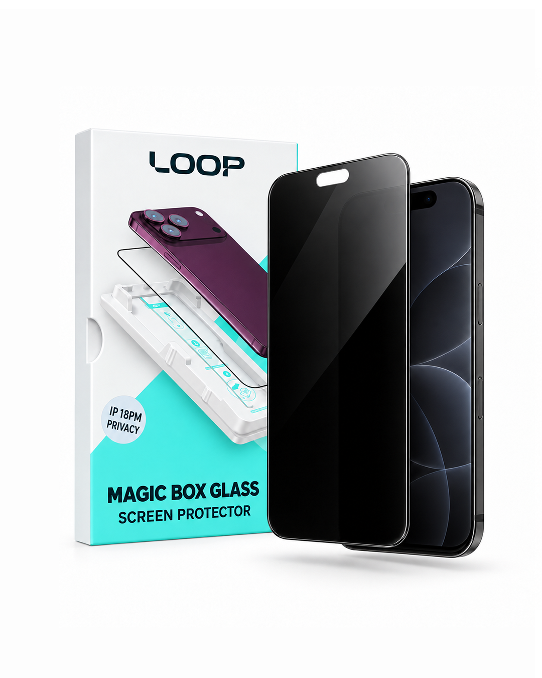 LOOP 360° Privacy Tempered Glass Screen Protector for Iphone 18Pro / Pro Max